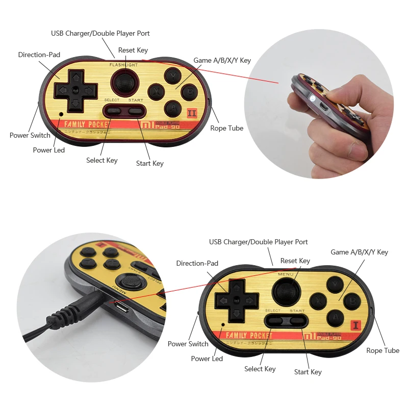 Data Frog Mini Video Gaming Console For FC30 Pro Build In 260 Classic Games 8 Bit Handheld Game Players Support TV Output