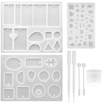 3 Pack Jewelry Casting Molds Silicone Pendant Molds For Diy Jewelry Craft Making With Dropper,Stir Stick And Measuring Cup 
3 Pack Jewelry Casting Molds Silicone Pendant Molds For Diy Jewelry Craft Making With Dropper,Stir Stick And Measuring Cup