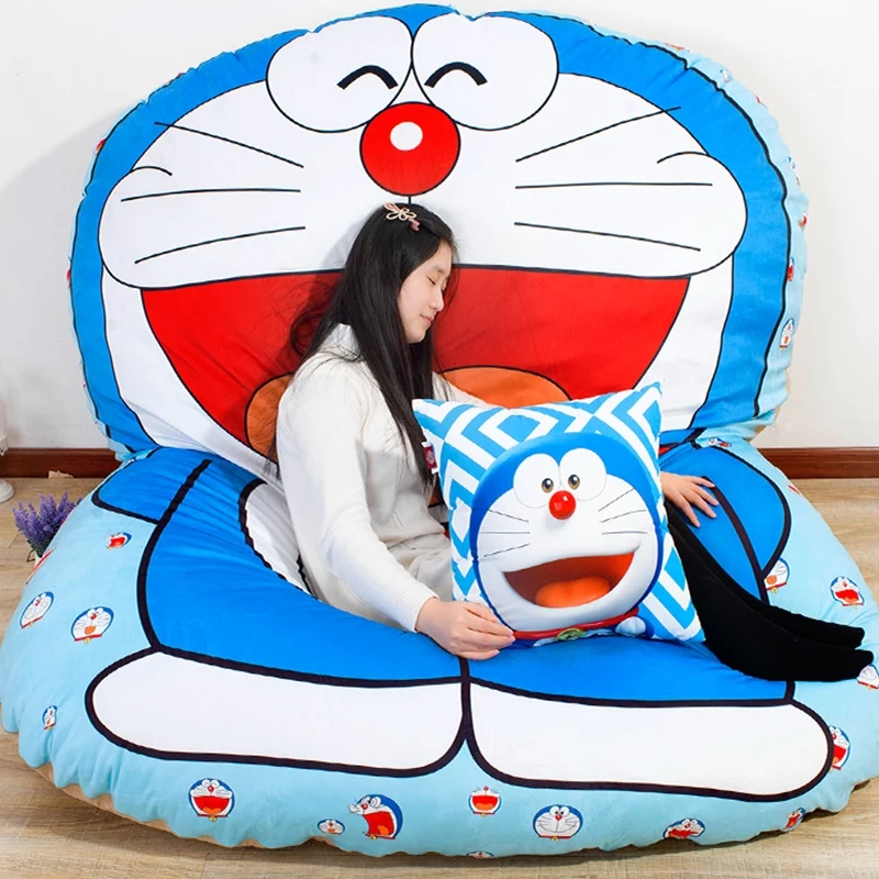 Image New 2016 fashion Lazy Bed Sofa Thicken Cartoon Tatami mattress Doraemon Minions One Piece mattress sleeping bed