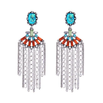 Long Multicolor Link Chain Fringe Tassel Earrings Women Chunky Statement Big Earrings Vintage Accessories
Long Multicolor Link Chain Fringe Tassel Earrings Women Chunky Statement Big Earrings Vintage Accessories