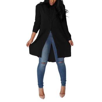 Fashion Women Chiffon Tops Spring Summer Lapel Long Blouse Leisure Plus Size Loose Irregular Chiffon Long Sleeve Blouse Button 
Fashion Women Chiffon Tops Spring Summer Lapel Long Blouse Leisure Plus Size Loose Irregular Chiffon Long Sleeve Blouse Button