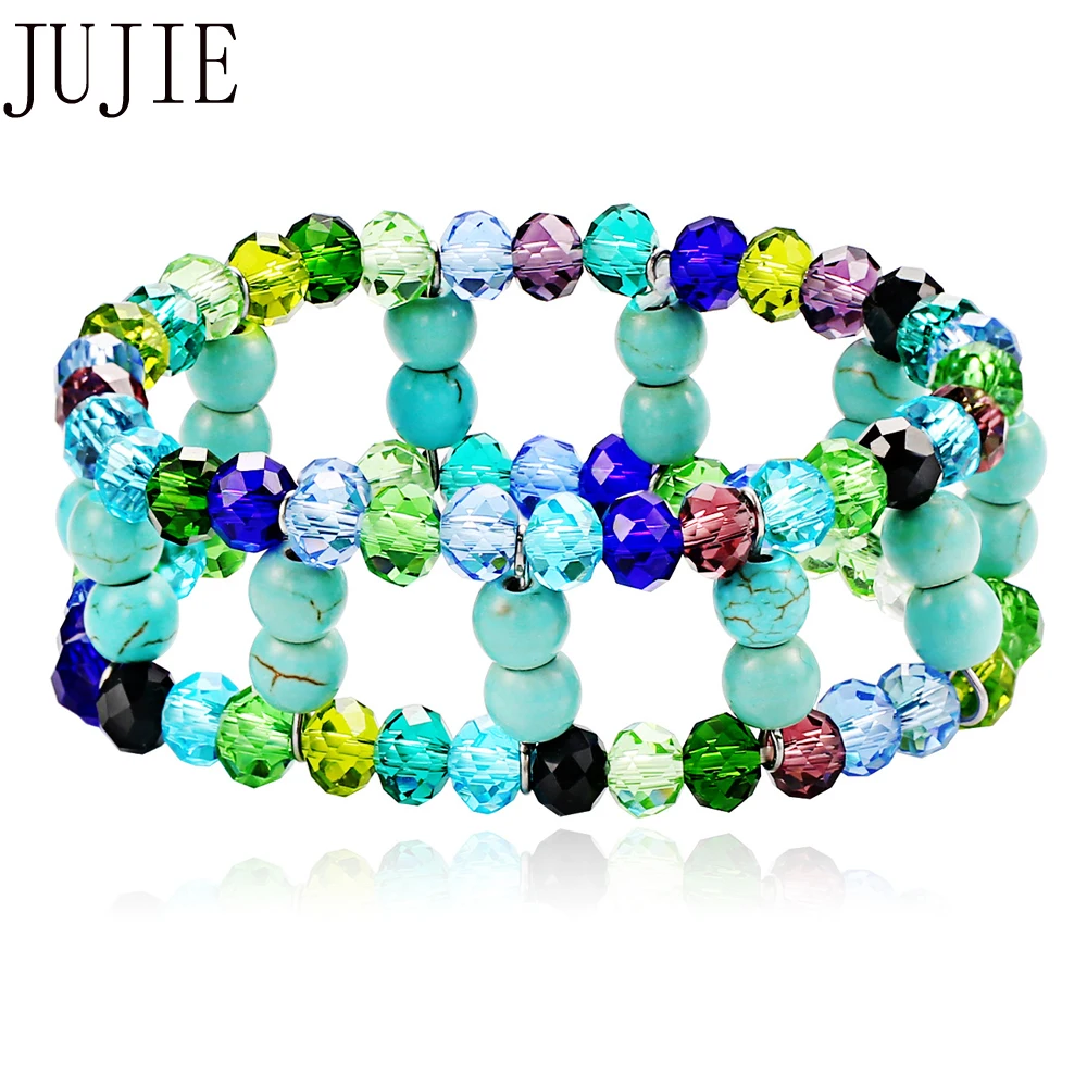 JUJIE Hot fashion Natural stone Bracelet creative mixed color beaded double bracelet Pulseira Korean female wrist jewelry Bijoux
JUJIE Hot fashion Natural stone Bracelet creative mixed color beaded double bracelet Pulseira Korean female wrist jewelry Bijoux