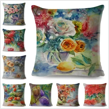 Oil Painting Flower Pillow Case Linen 45*45 cm Cushion Cover for Sofa Home Decor Plant Colorful Floral Pillowcase Pillows Covers
Oil Painting Flower Pillow Case Linen 45*45 cm Cushion Cover for Sofa Home Decor Plant Colorful Floral Pillowcase Pillows Covers