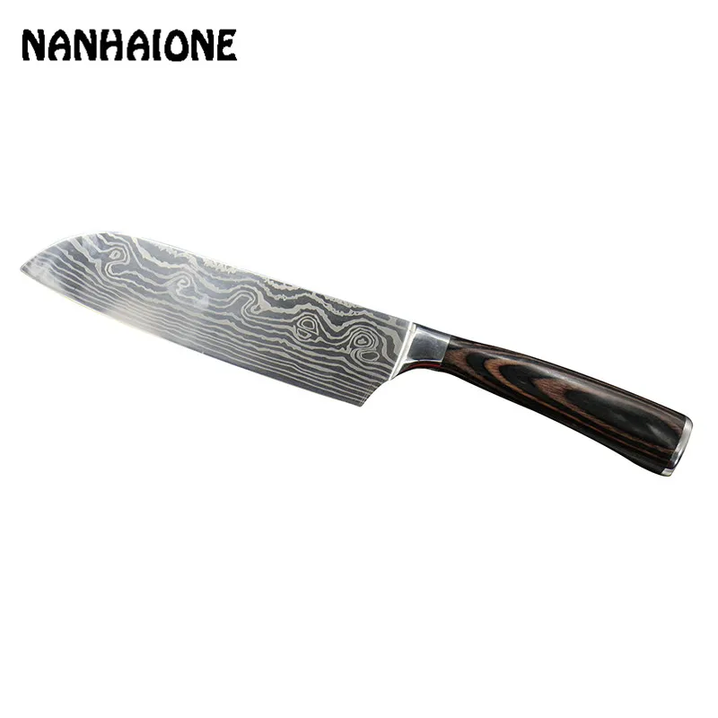 NANHAIONE 2018 New Design Brand pakka wood Handle 7 inch 7CR17MOV Stainless steel Chef Knives Japanese knife CL050 
NANHAIONE 2018 New Design Brand pakka wood Handle 7 inch 7CR17MOV Stainless steel Chef Knives Japanese knife CL050