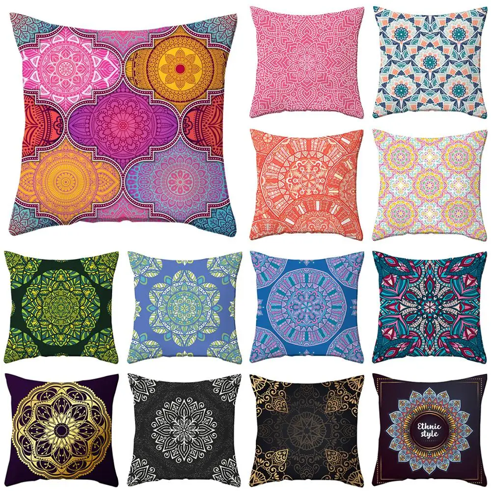 ZEIMON Decorative Cushion Cover Geometric Mandala Printed Polyester Throw Pillow Covers For Sofa Chair 45x45cm Pillowcase
ZEIMON Decorative Cushion Cover Geometric Mandala Printed Polyester Throw Pillow Covers For Sofa Chair 45x45cm Pillowcase