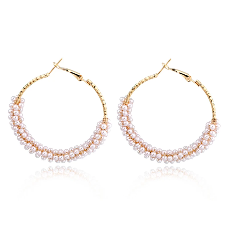 1Pair European Trendy Endless Small Bead Hoop Earrings For Sexy Women Bohemian Gold Color Big Circle Earrings Jewelry E395-1
1Pair European Trendy Endless Small Bead Hoop Earrings For Sexy Women Bohemian Gold Color Big Circle Earrings Jewelry E395-1