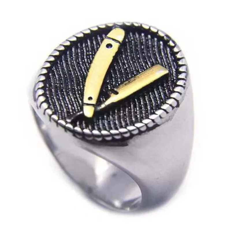 Support Dropship New Design Golden Razor Ring 316L Stainless Steel Jewelry Fashion Beauty Salon Hairdressing Ring
Support Dropship New Design Golden Razor Ring 316L Stainless Steel Jewelry Fashion Beauty Salon Hairdressing Ring