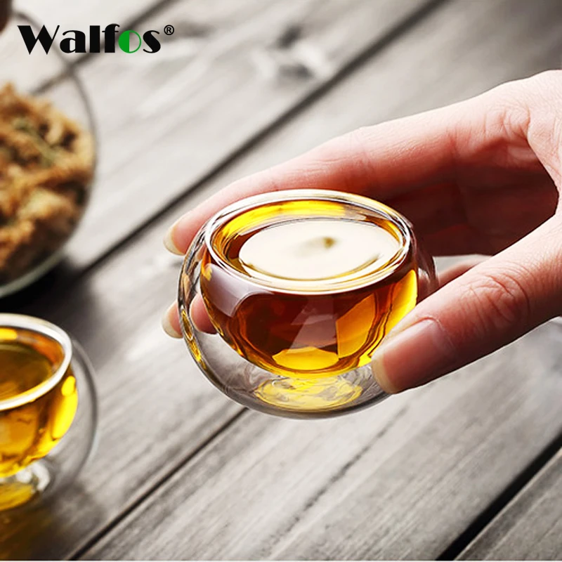 WALFOS Big Promotion! 50ML Elegant Clear Drinking Cup Heat Resistant Double Wall Layer Tea Cup Water Cup For flower Tea cups
WALFOS Big Promotion! 50ML Elegant Clear Drinking Cup Heat Resistant Double Wall Layer Tea Cup Water Cup For flower Tea cups