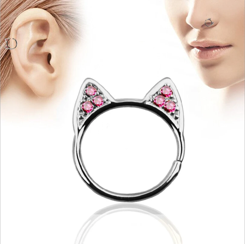 Surgical Steel CZ Crystal Stud Earrings for Women Cute Cat Ear Nose Studs Septum Nose Hooks Bar Pin Nose Body Piercing Jewelry
Surgical Steel CZ Crystal Stud Earrings for Women Cute Cat Ear Nose Studs Septum Nose Hooks Bar Pin Nose Body Piercing Jewelry