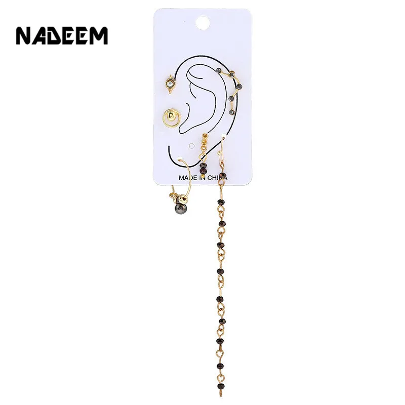 NADEEM New Fashion 6Pcs/Set Gold Color Crystal Tassel Stud Earrings Set Punk Design Women Alloy Earring Set Jewelry Gift
NADEEM New Fashion 6Pcs/Set Gold Color Crystal Tassel Stud Earrings Set Punk Design Women Alloy Earring Set Jewelry Gift