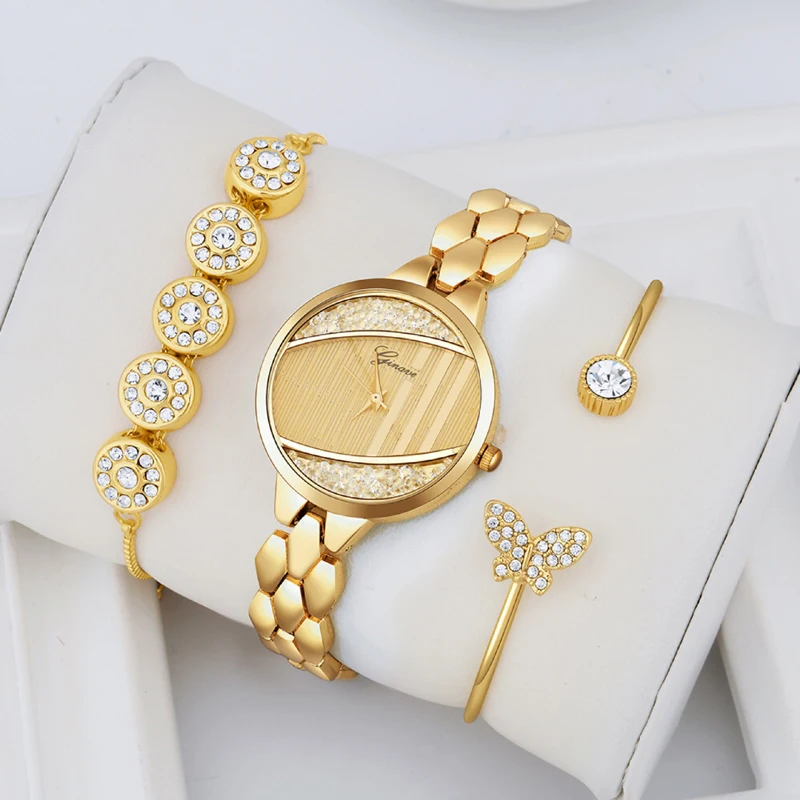 3 PCS set Ginave Watch Women Rose Gold Diamond Bracelet Watch Luxury Jewelry Ladies Female Girl Hour Casual Quartz Wristwatches
3 PCS set Ginave Watch Women Rose Gold Diamond Bracelet Watch Luxury Jewelry Ladies Female Girl Hour Casual Quartz Wristwatches