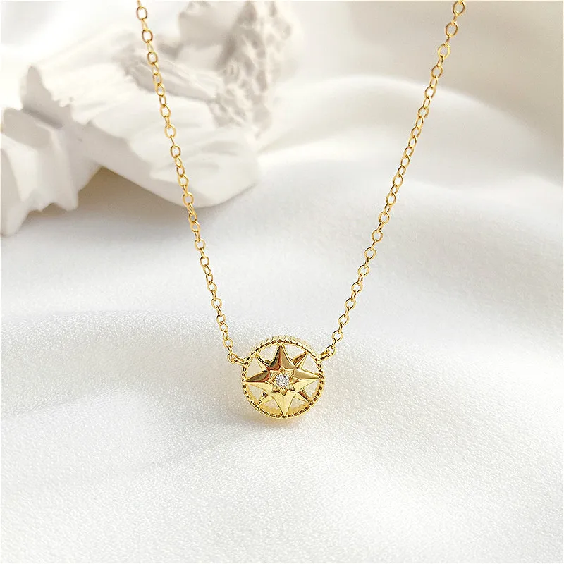 Fengxiaoling New Fashion Golden Round Eight-pointed Star Pendant Necklaces For Women Cubic Zirconia Statement Necklace Gifts
Fengxiaoling New Fashion Golden Round Eight-pointed Star Pendant Necklaces For Women Cubic Zirconia Statement Necklace Gifts