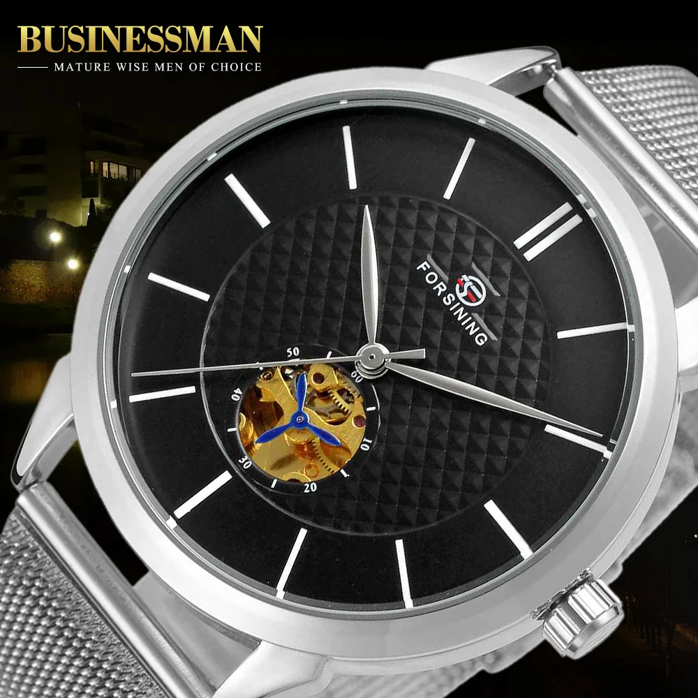 Forsining Super Thin Bracelet Stainless Steel Men Watches Small Golden Dial Display Automatic Watch
Forsining Super Thin Bracelet Stainless Steel Men Watches Small Golden Dial Display Automatic Watch