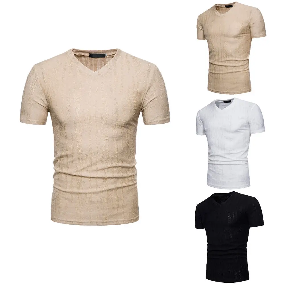 New Hot Fashion Men Slim Fit V Neck Short Sleeve Muscle Tee T-shirt Casual Tops T-shirt
New Hot Fashion Men Slim Fit V Neck Short Sleeve Muscle Tee T-shirt Casual Tops T-shirt