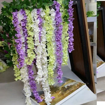 6.5 Feet/pcs White Simulation Hydrangea Flower Artificial Silk Wisteria Vine for Wedding Home Decoration 5pcs/lot Free Shipping
6.5 Feet/pcs White Simulation Hydrangea Flower Artificial Silk Wisteria Vine for Wedding Home Decoration 5pcs/lot Free Shipping