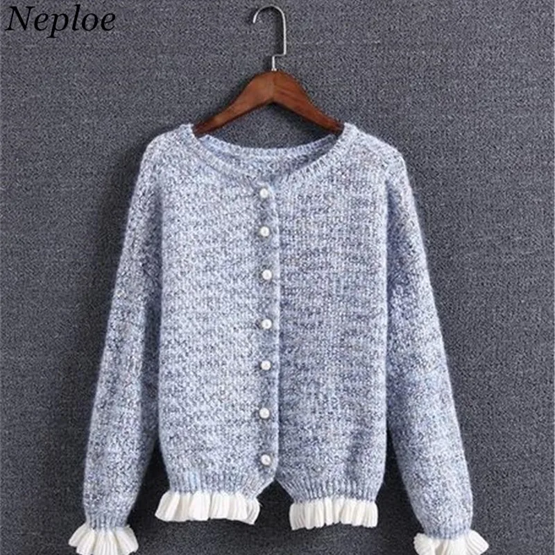 Neploe Ruffles O-neck Patchwork Cardigan Long Sleeve Single Breasted Chaqueta Mujer Winter Button Knitted Women Sweater 68323
Neploe Ruffles O-neck Patchwork Cardigan Long Sleeve Single Breasted Chaqueta Mujer Winter Button Knitted Women Sweater 68323
