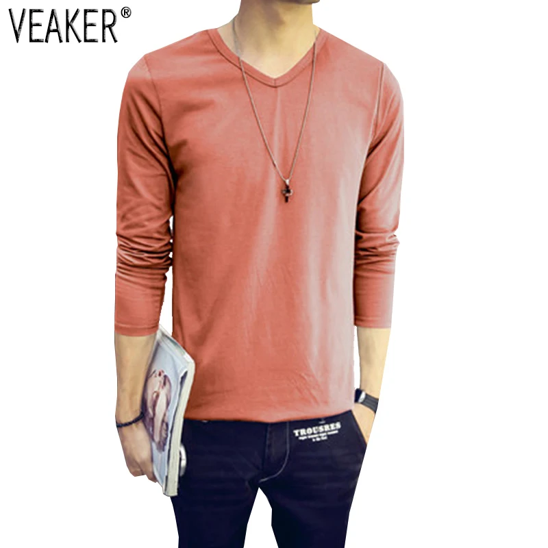 2018 New Men's Casual T shirt Autumn Long Sleeve Solid V-Neck T shirts Male Basic Pullover tee Tops White Black Red t-shirt 3XL
2018 New Men's Casual T shirt Autumn Long Sleeve Solid V-Neck T shirts Male Basic Pullover tee Tops White Black Red t-shirt 3XL