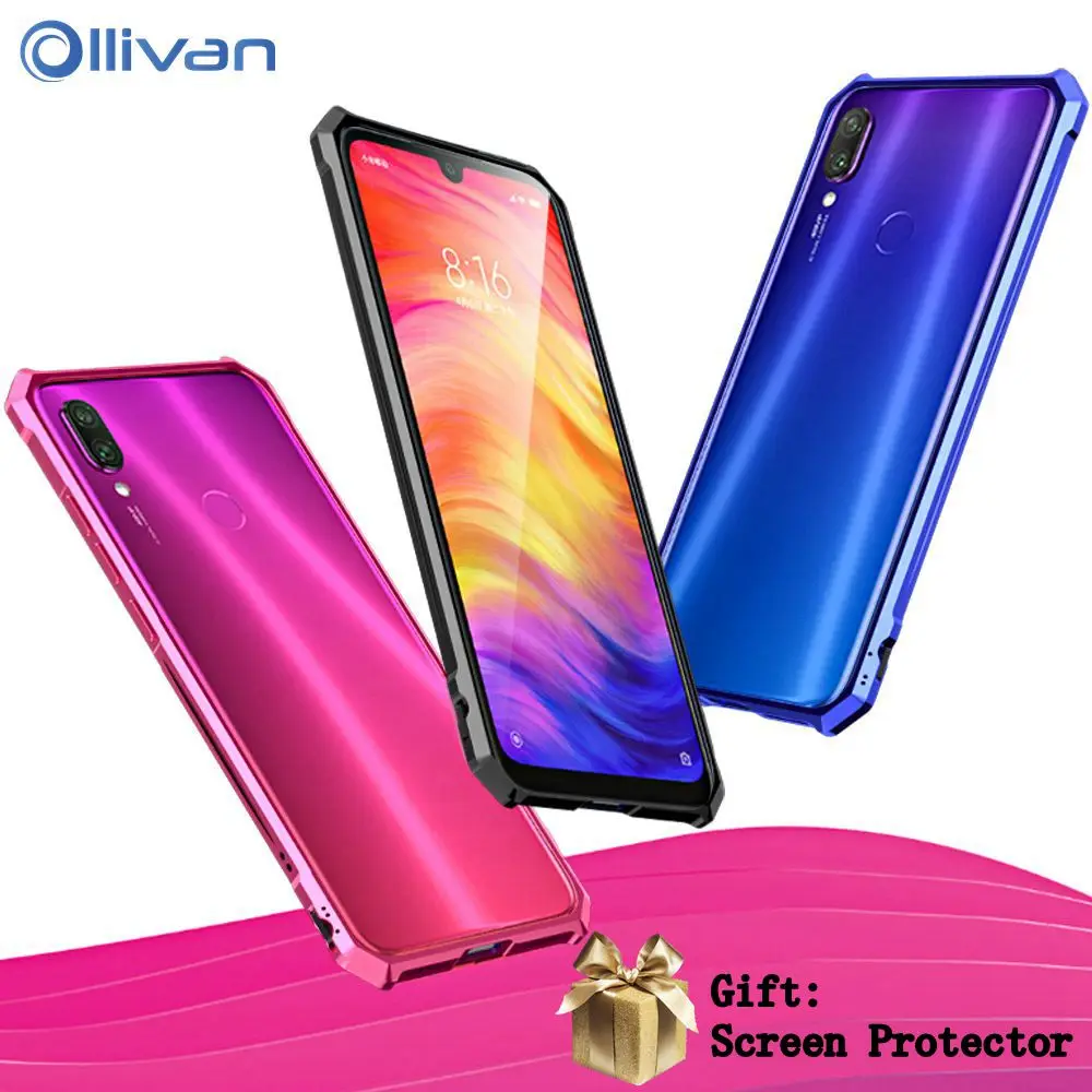 For Xiaomi Redmi Note 7 Case Metal Frame Bumper Case With Transparent Tempered Glass Back Cover For Redmi Note 7 Pro Phone Case
For Xiaomi Redmi Note 7 Case Metal Frame Bumper Case With Transparent Tempered Glass Back Cover For Redmi Note 7 Pro Phone Case