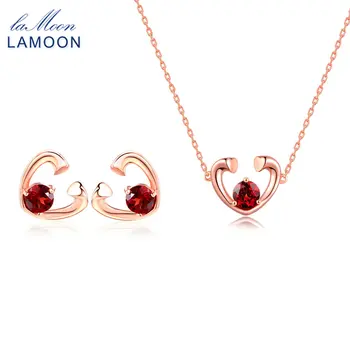 LAMOON 100% S925 Sterling Silver Natural Gemstone Jewelry Sets For Women Red Garnet Bridal Wedding Fine Jewelry V015-7
LAMOON 100% S925 Sterling Silver Natural Gemstone Jewelry Sets For Women Red Garnet Bridal Wedding Fine Jewelry V015-7