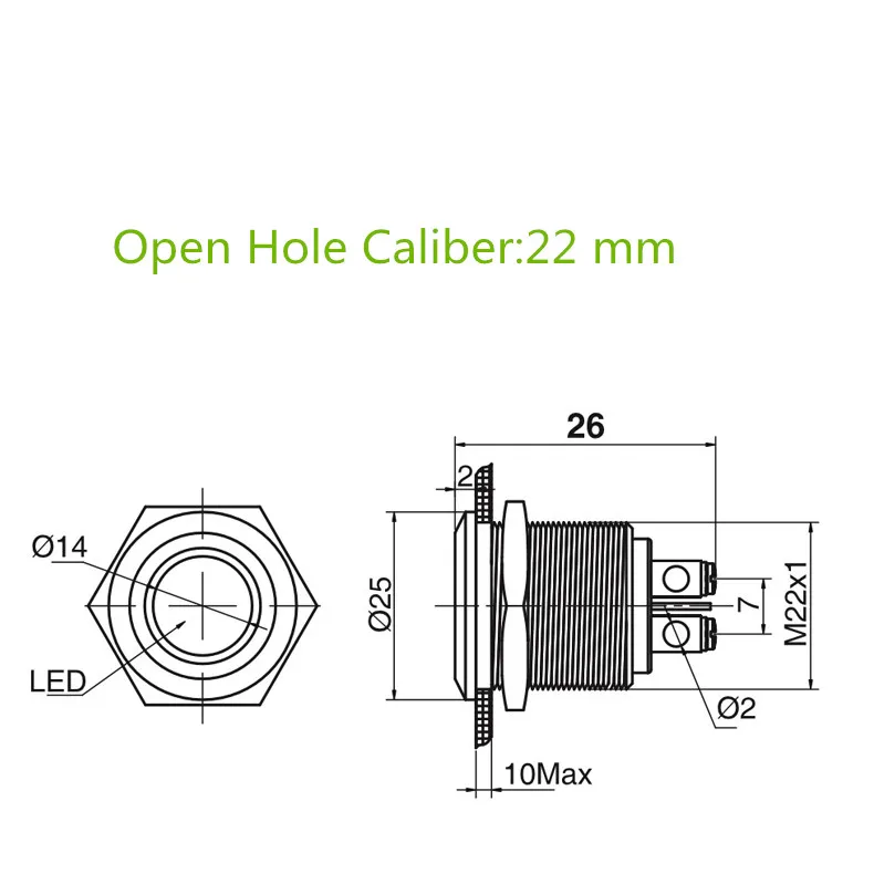 1PCS YT1187 Metal Shell LED signal lamp 24 V Open hole caliber 22 mm Led Waterproof Free Shipping 5 Colors
1PCS YT1187 Metal Shell LED signal lamp 24 V Open hole caliber 22 mm Led Waterproof Free Shipping 5 Colors