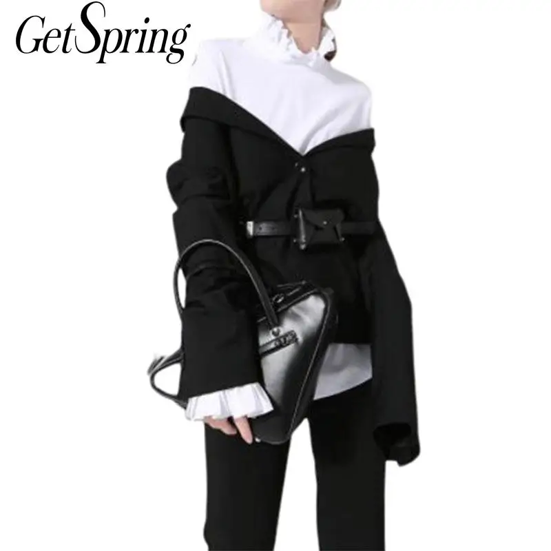 GetSpring Retro Women Blazer Formal Jackets Button Stereo Handsome Wide Shoulder With Pads Suit Women Jackets Female Blazer
GetSpring Retro Women Blazer Formal Jackets Button Stereo Handsome Wide Shoulder With Pads Suit Women Jackets Female Blazer