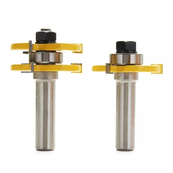 2pcs Lock Miter Router Bit 1/2 Inch Shank Tongue and Groove Glue Joint Set 
2pcs Lock Miter Router Bit 1/2 Inch Shank Tongue and Groove Glue Joint Set