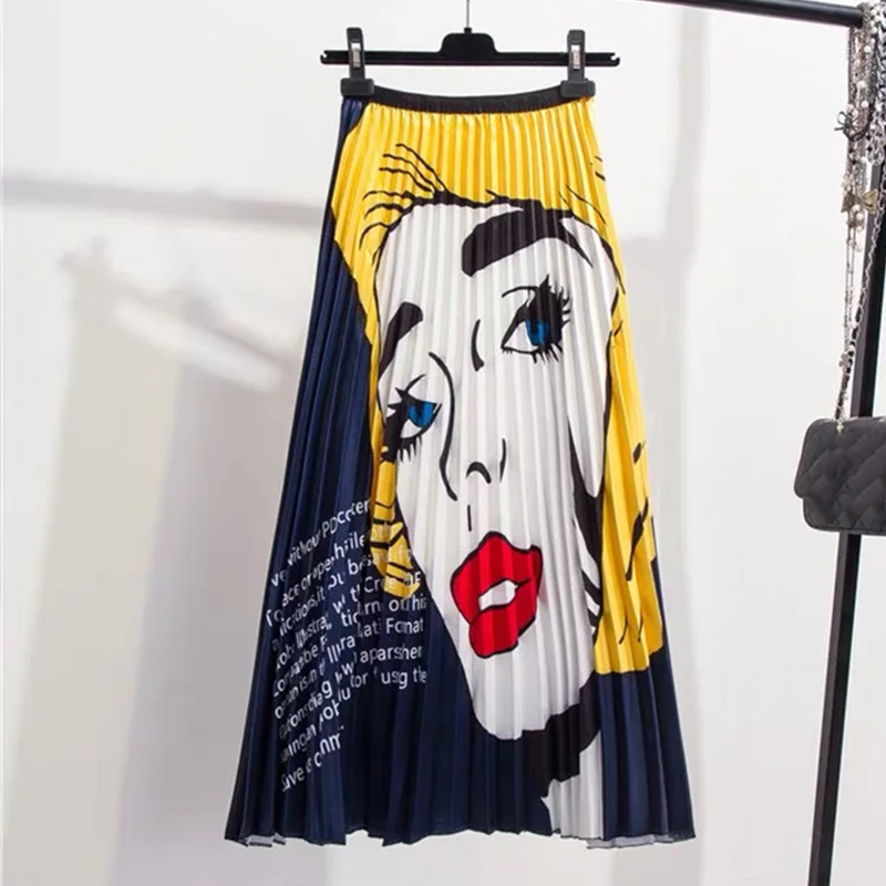 Character Print High Waist Pleated Women Skirts Patchwork A-line Sweet Midi Skirt 2019 Spring Summer New High Street Clothes
Character Print High Waist Pleated Women Skirts Patchwork A-line Sweet Midi Skirt 2019 Spring Summer New High Street Clothes
