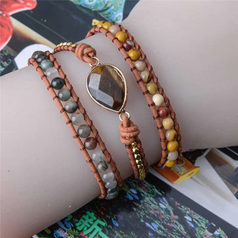 2019 New 3X Leather Wrap Beaded Bracelet Natural Stone Bracelet, Boho Chic Jewelry Bohemian Bracelet Dropshipping
2019 New 3X Leather Wrap Beaded Bracelet Natural Stone Bracelet, Boho Chic Jewelry Bohemian Bracelet Dropshipping