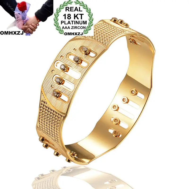 OMHXZJ Wholesale Personality Fashion OL Woman Girl Party Wedding Gift Gold Geometric Hollow 18KT Gold Cuff Bangle Bracelet BR205
OMHXZJ Wholesale Personality Fashion OL Woman Girl Party Wedding Gift Gold Geometric Hollow 18KT Gold Cuff Bangle Bracelet BR205
