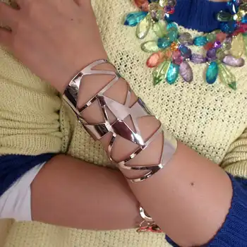 MANILAI Geometric Hollow Statement Jewelry Shiny Faceted Alloy Large Opened Cuff Bangles & Bracelets For Women Manchette BL149
MANILAI Geometric Hollow Statement Jewelry Shiny Faceted Alloy Large Opened Cuff Bangles & Bracelets For Women Manchette BL149