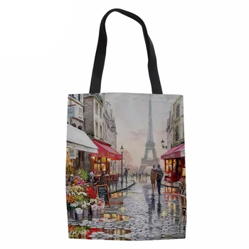 NoisydesignsParis Flower Street Landscape Pattern Casual Women Tote Canvas Coth Bag 2018 Beach Bags Tote Feminina Shopping Bags
NoisydesignsParis Flower Street Landscape Pattern Casual Women Tote Canvas Coth Bag 2018 Beach Bags Tote Feminina Shopping Bags