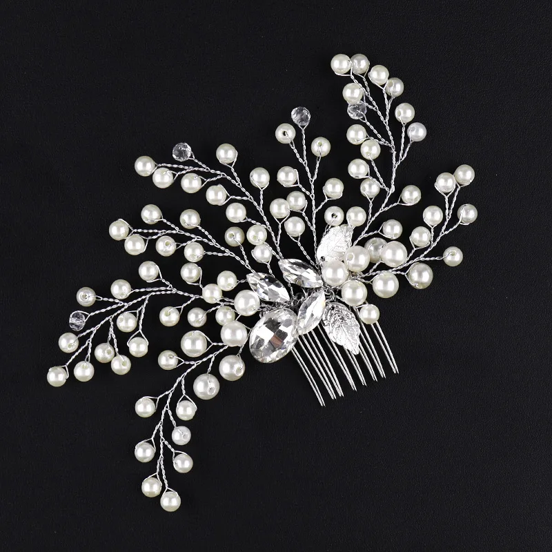 Handmade Silver Leaf Hair Vine Crystal And Pearl Wedding Women Hair Comb Clip Beaded Bridal Hairpiece For Bride Jewelry
Handmade Silver Leaf Hair Vine Crystal And Pearl Wedding Women Hair Comb Clip Beaded Bridal Hairpiece For Bride Jewelry