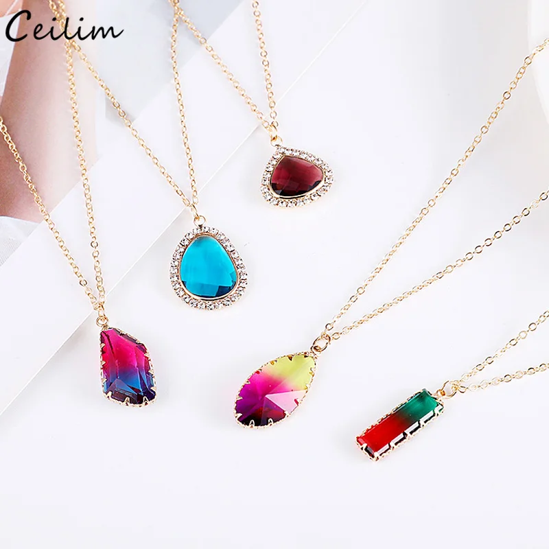 2019 New Geometric Crystal Statement Pendant Necklace Gold Color Short Chain Diy Glass Charm Necklace for Women Fashion Jewelry
2019 New Geometric Crystal Statement Pendant Necklace Gold Color Short Chain Diy Glass Charm Necklace for Women Fashion Jewelry