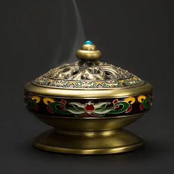 PINNY Antique Nepalese Incense Burner Painted Metal Sandalwood Censer Tea Ceremony Accessories Budha Decor Cone Incense Base
PINNY Antique Nepalese Incense Burner Painted Metal Sandalwood Censer Tea Ceremony Accessories Budha Decor Cone Incense Base