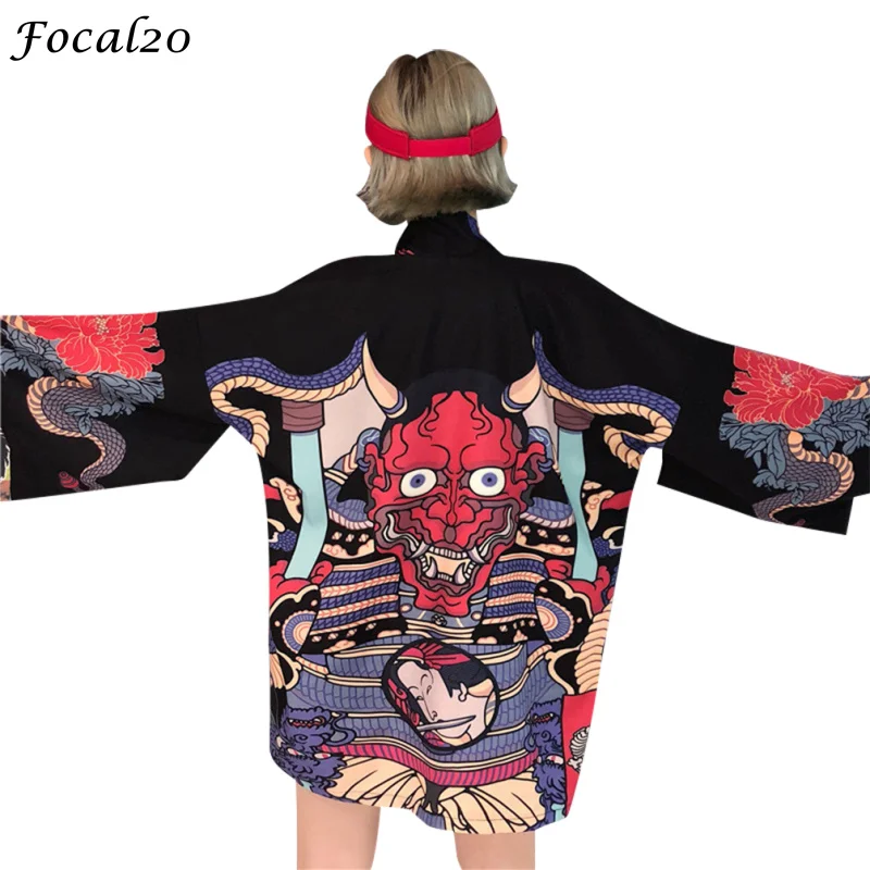 Focal20 Japanese Style Demon Print Kimono Women Jacket Spring Autumn Long Sleeve Cardigan Sunproof Open Stitch Outwear
Focal20 Japanese Style Demon Print Kimono Women Jacket Spring Autumn Long Sleeve Cardigan Sunproof Open Stitch Outwear