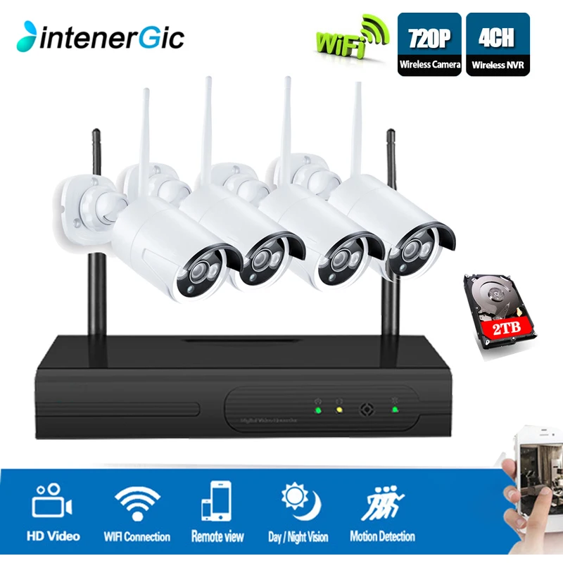 INTENERGIC CCTV Camera System Wifi 720P NVR Kit 4CH 720P HD IP Camera Audio Record Outdoor Night Vision Security Camera System
INTENERGIC CCTV Camera System Wifi 720P NVR Kit 4CH 720P HD IP Camera Audio Record Outdoor Night Vision Security Camera System