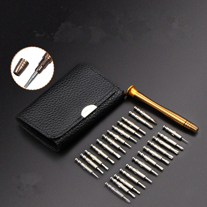 25 in 1 Multi-function Leather Case Manual Screwdriver Bit Combination Set Mobile Phone Notebook Disassemble Repair Tool
25 in 1 Multi-function Leather Case Manual Screwdriver Bit Combination Set Mobile Phone Notebook Disassemble Repair Tool