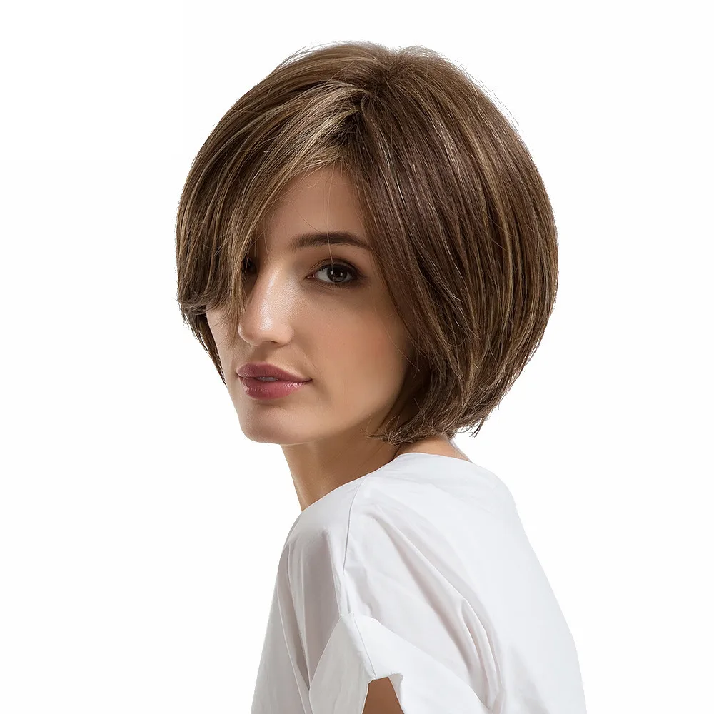 Natural Wig Women Short Color mixing Hair Wigs Slight Fluffy Human Hair Female Wigs 0910
Natural Wig Women Short Color mixing Hair Wigs Slight Fluffy Human Hair Female Wigs 0910