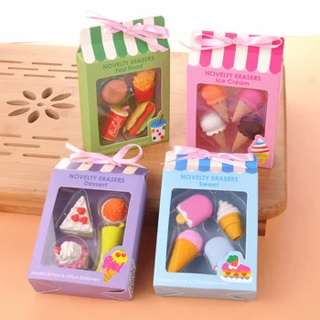 4 pcs/pack Creative Cartoon Modelling Erasers Students Erasers Hamburger Ice Cream Shape Erasers Children Gifts
4 pcs/pack Creative Cartoon Modelling Erasers Students Erasers Hamburger Ice Cream Shape Erasers Children Gifts