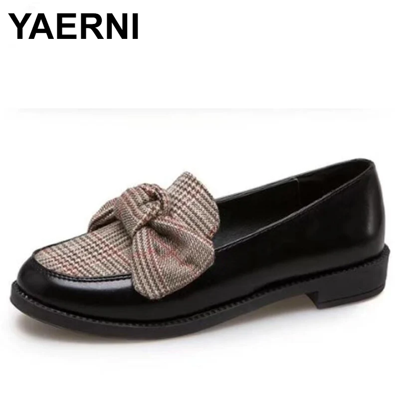 YAERNI Women Leather Loafers Fashion knitting Butterfly-Knot Casual Flats Shoes Woman Slip On Female Shoes black Moccasins E711 
YAERNI Women Leather Loafers Fashion knitting Butterfly-Knot Casual Flats Shoes Woman Slip On Female Shoes black Moccasins E711
