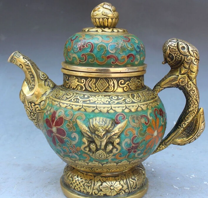 shitou 003274 8" Tibet Cloisonne Enamel Bronze Gilt 8 Symbol Dragon Garuda Wine Tea Pot Flagon
shitou 003274 8" Tibet Cloisonne Enamel Bronze Gilt 8 Symbol Dragon Garuda Wine Tea Pot Flagon