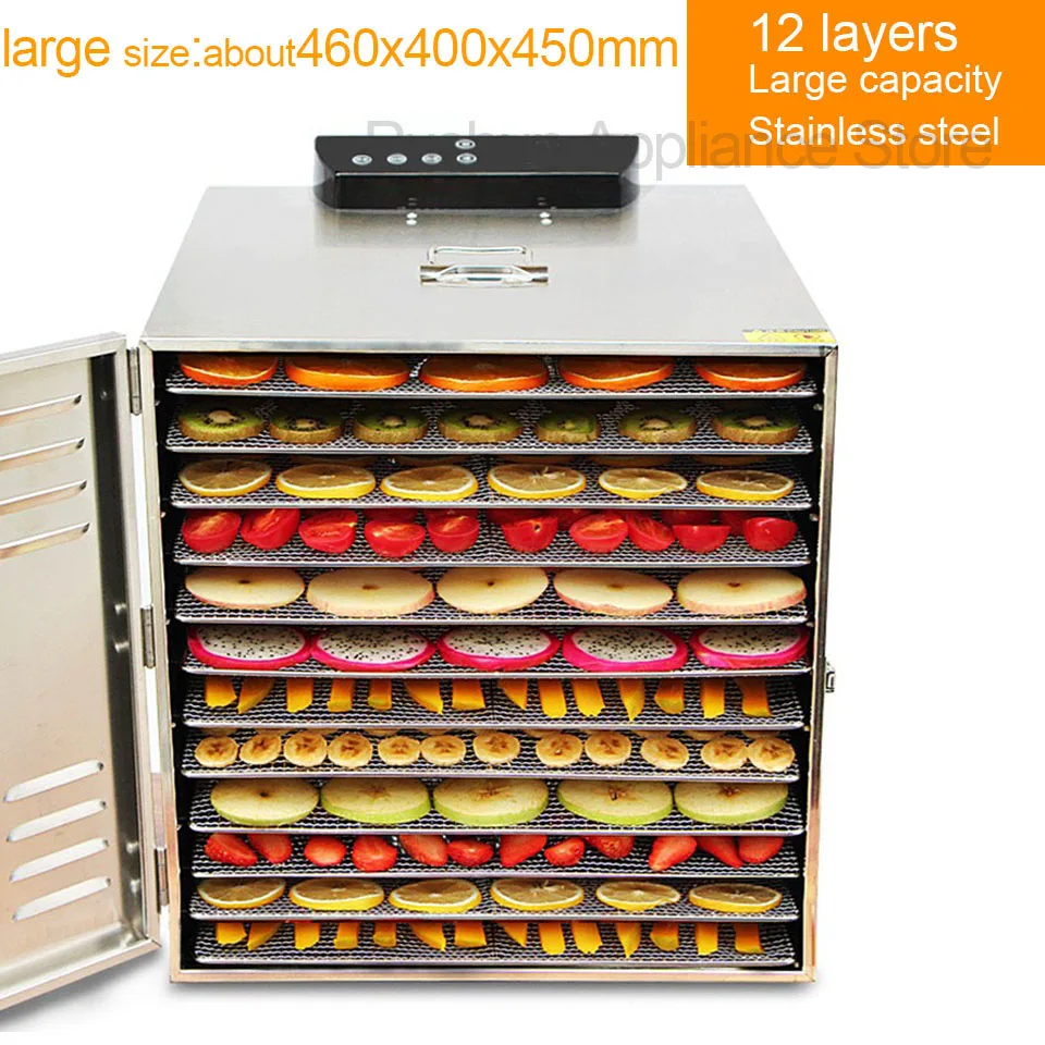 large capacity 12 Trays Food Dehydrator Pet Snacks Dehydration Dryer Fruit Vegetable Herb Meat Drying Machine Stainless Steel
large capacity 12 Trays Food Dehydrator Pet Snacks Dehydration Dryer Fruit Vegetable Herb Meat Drying Machine Stainless Steel