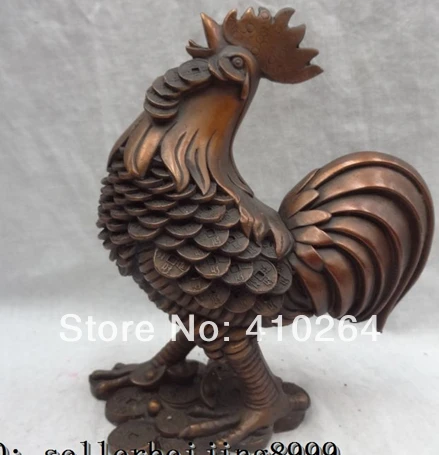 0116P $old craft$ Fast shipping 8" Chinese Zodiac Pure Bronze Wealth Animals Coin JiXiang Cock Rooster Statue (A0314)
0116P $old craft$ Fast shipping 8" Chinese Zodiac Pure Bronze Wealth Animals Coin JiXiang Cock Rooster Statue (A0314)