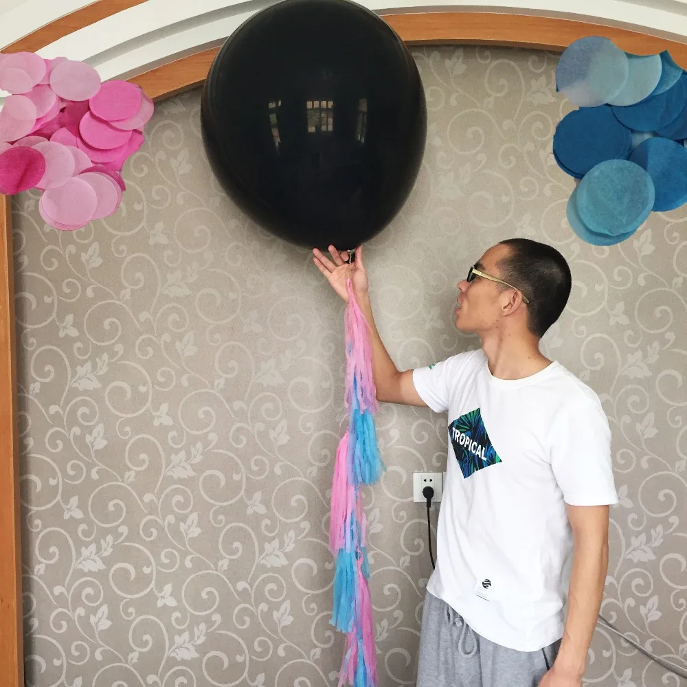Baby shower Gender reveal Giant 36 inches black confetti balloon Baby shower decoration biodegradable pink blue paper tassels
Baby shower Gender reveal Giant 36 inches black confetti balloon Baby shower decoration biodegradable pink blue paper tassels