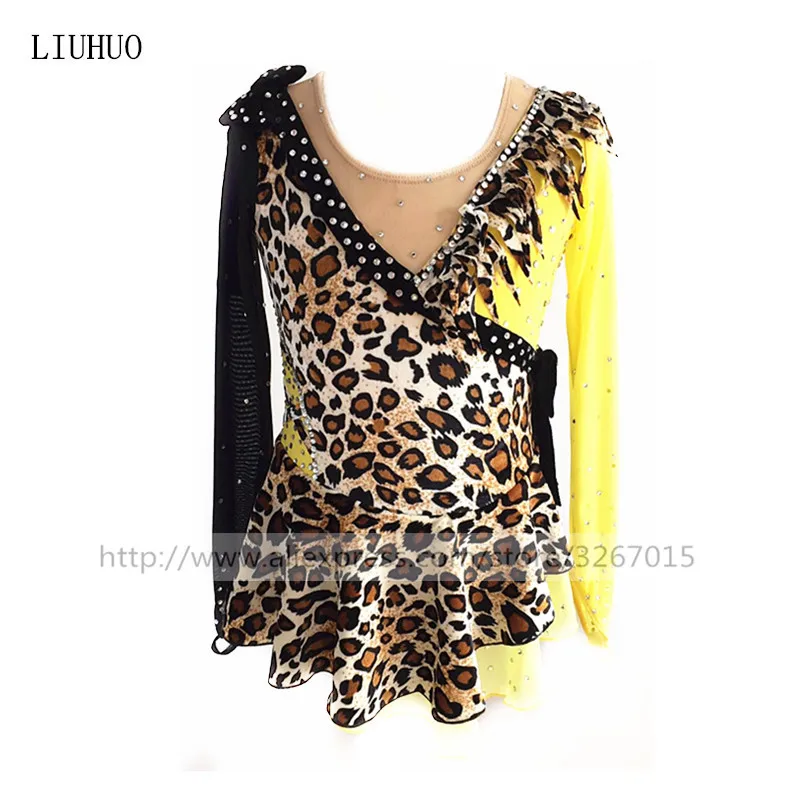 Figure Skating Dress Women's Girls' Ice Skating Dress The leopard pattern is sexy and beautiful Black light yellow long sleeves
Figure Skating Dress Women's Girls' Ice Skating Dress The leopard pattern is sexy and beautiful Black light yellow long sleeves
