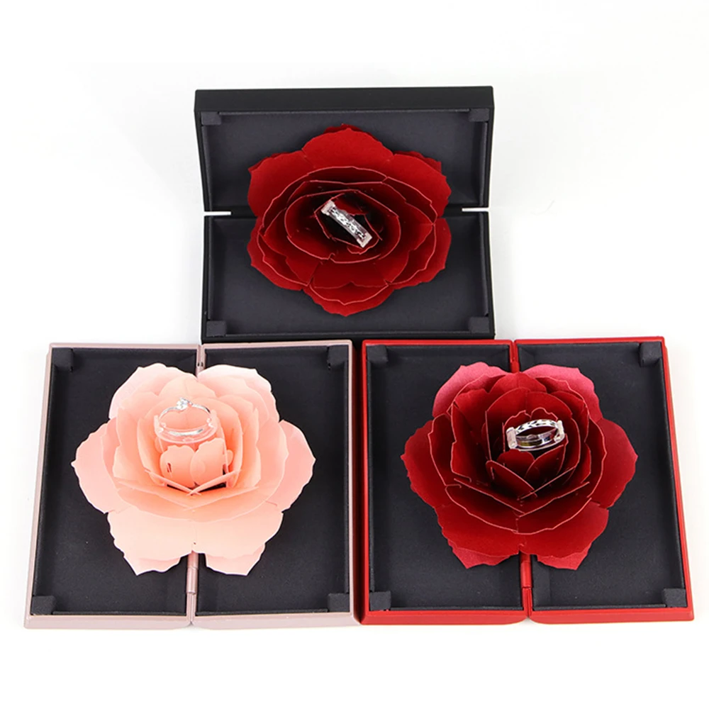3D Up Red Rose Flower Ring Box Wedding Engagement Earring Jewelry Storage Display Organziers Folding Rotating Holder Case
3D Up Red Rose Flower Ring Box Wedding Engagement Earring Jewelry Storage Display Organziers Folding Rotating Holder Case