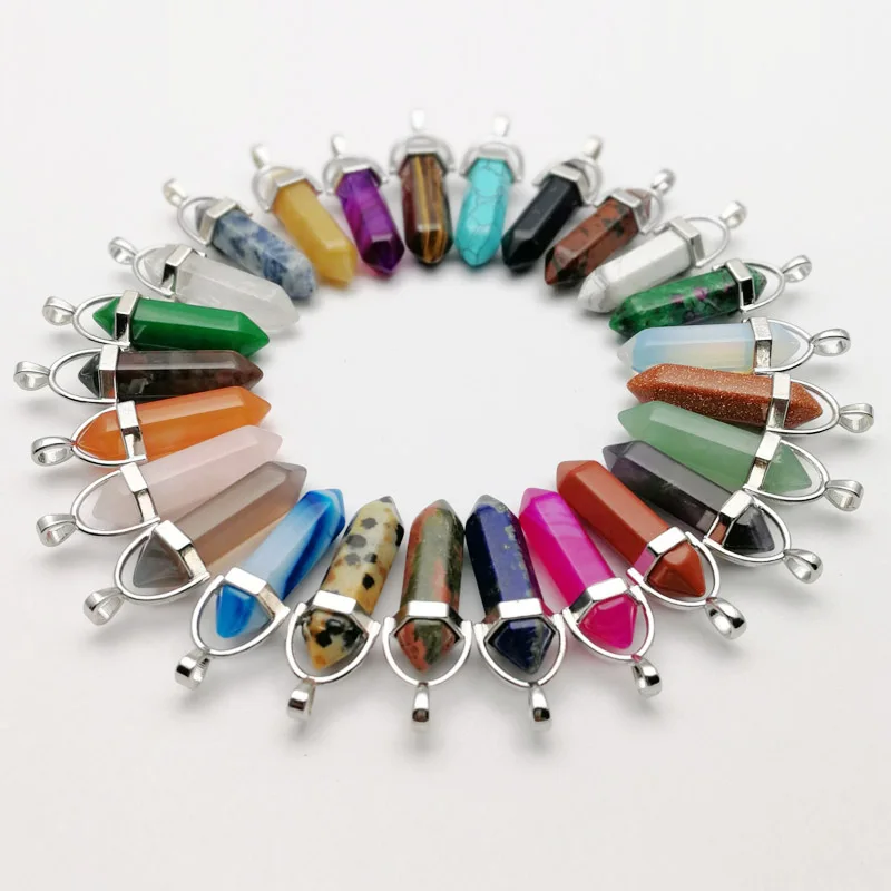 Wholesale 50pcs Assorted Natural Stone Pendants Charms Hexagonal Pointed Healing Reiki Chakra pendant rose suartz opal tiger eye
Wholesale 50pcs Assorted Natural Stone Pendants Charms Hexagonal Pointed Healing Reiki Chakra pendant rose suartz opal tiger eye