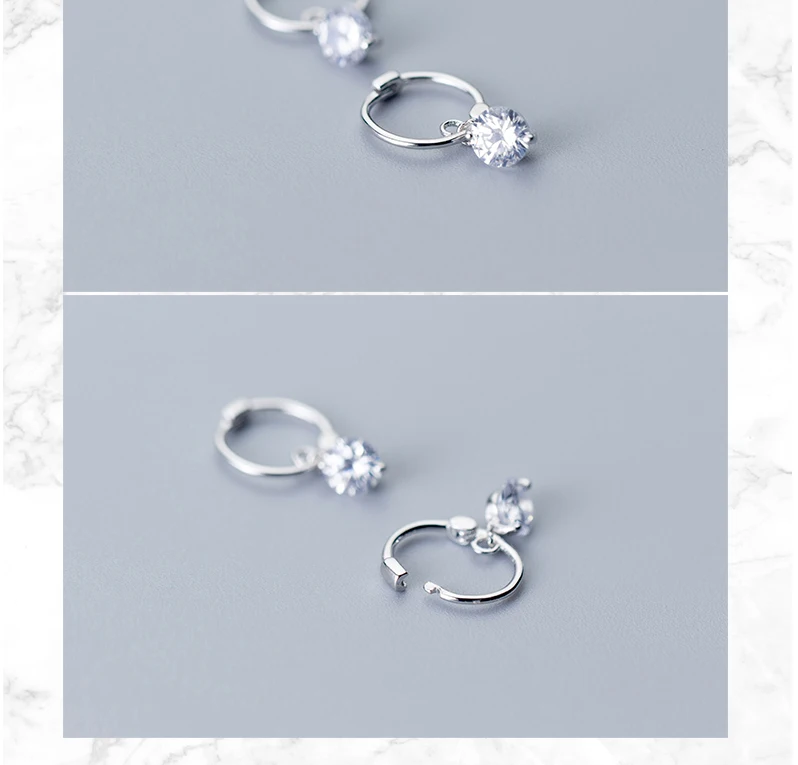 Exquisited 925 Sterling Silver Round CZ Zirconia Hoop Earrings for Women Ear Piercing Clip On Earrings Bohemia Bijoux Brincos (11)