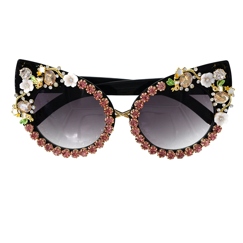 

Luxury Fashion Sunglasses Women Luxury Brand glasses Jewelry Decoration Cat Eyes Sunglass Vintage Shades Eyewear Women Gifts