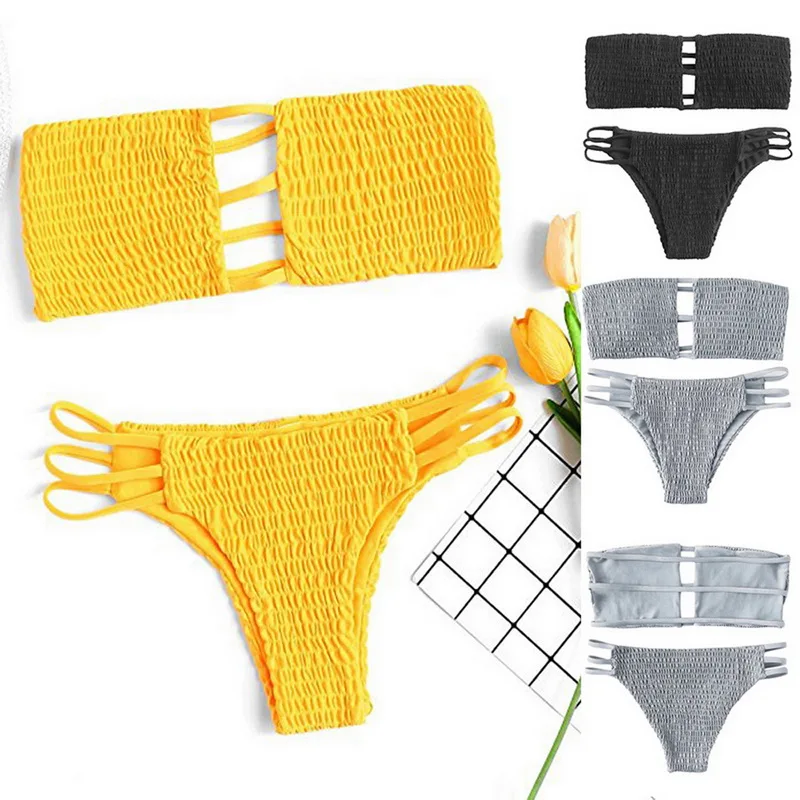 Vertvie Solid Women Swimsuits High Elastic Bikini Set Low Waist Halter Bandage Swimwear Female Push Up Bikini 2019 Swimsuits
Vertvie Solid Women Swimsuits High Elastic Bikini Set Low Waist Halter Bandage Swimwear Female Push Up Bikini 2019 Swimsuits